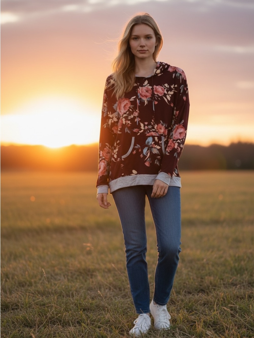 7th Ray Womens Floral Sweatshirt